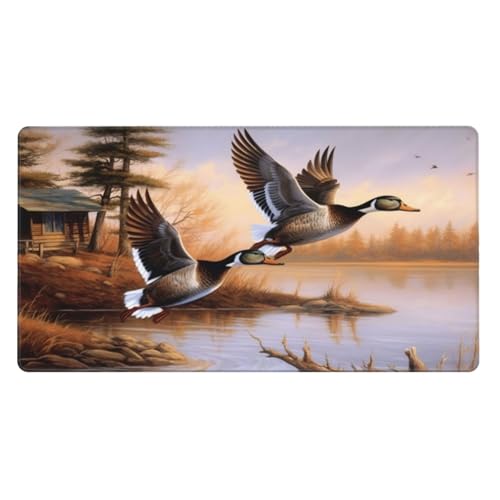 Mallard Ducks Großes Mauspad, Gaming-Mauspad, 40 cm x 75 cm x 0,3 cm, rutschfeste Gummi-Schreibtischunterlage für Gaming und Büro von BKTRAVERPT