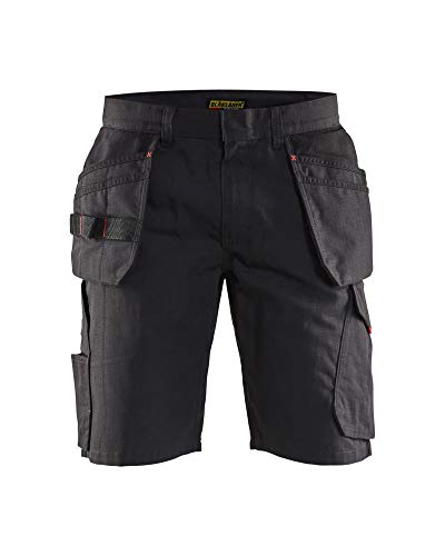 Blaklader 149413309956C48 Service Shorts mit Nageltaschen, Schwarz/Rot, Größe C48 von BLÅKLÄDER