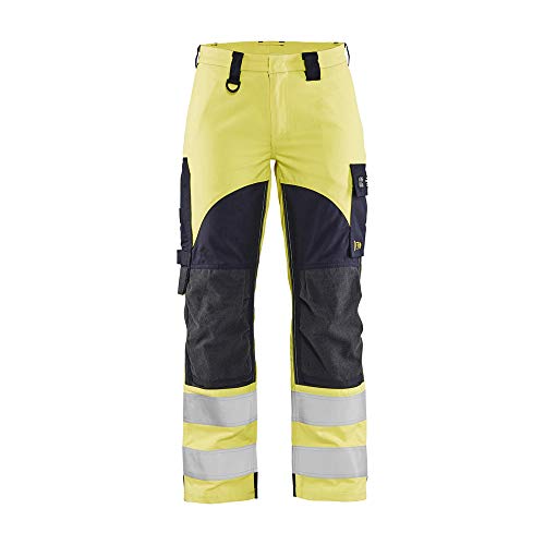 Blaklader 718915123389C50 Damen Multinorm Hose, High Vis Gelb/Marineblau, Größe C50 von BLÅKLÄDER