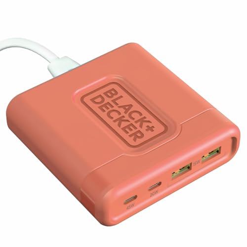 Black & Decker 4 Port PD Power Station USB Hub (Coral Rose) von BLACK+DECKER