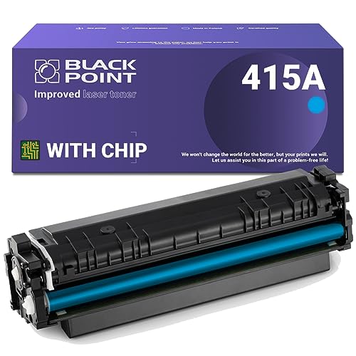 BLACK POINT [Mit Chip Toner Kompatibel zu W2031A (HP 415A) - Cyan - für HP Color Laserjet Pro: M454dn, M454dw, MFP M479dw, MFP M479fdn, MFP M479fdw, MFP M479fnw von BLACK POINT