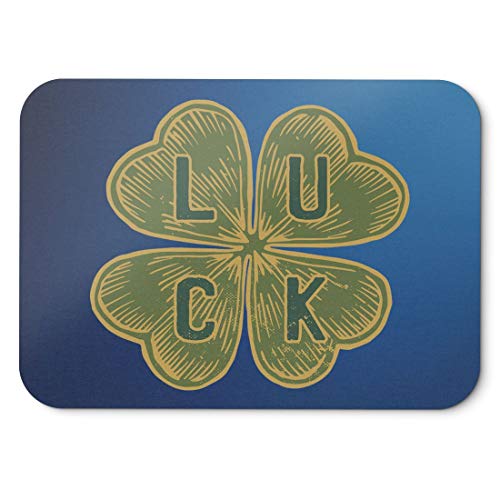 BLAK TEE Four-leaf Clover of Luck Mouse Pad 18 x 22 cm in 3 Colours Blue von BLAK TEE