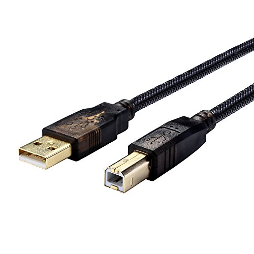 MIDI-Kabel, USB-A auf USB-B-Kabel, kompatibel mit Instrumenten, Klavier, Midi-Controller, Midi-Tastatur, Audio-Schnittstellen-Aufnahme, USB-Mikrofon und mehr (1,8 m) von BLK