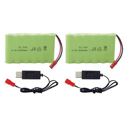 2PCS 7.2V 2800mah AA wiederaufladbare NI-MH Batterie mit JST-2P Stecker und USB Ladekabel TR-211 TR-212 TR-215 550 Fernbedienung Spielzeug Auto/TR-211 RC Spielzeug von BLLRC