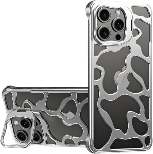 BLOSSOMLIFE Aluminium-Schutzhülle für iPhone 16 Pro Max 16Pro, minimalistische Stoßdämpfung, Aluminiumschalen in Luftfahrtqualität, Wärmeableitung (für iPhone 16 Pro Max), Grau von BLOSSOMLIFE