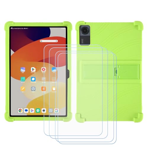 BMPNLSZ Hülle für AvidPad A90 + 4 HD Panzerglas, Sanft Handyhülle Silikon Schutzhülle Cover TPU Case Handy Tasche Handytasche - Panzerglasfolie Schutzfolie für (12,0") - Verde von BMPNLSZ