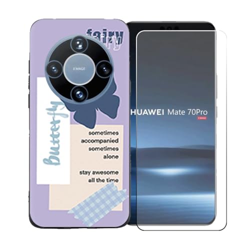 BMPNLSZ Hülle für Huawei Mate 70 Pro + HD Displayschutz, Handyhülle Silikon Schutzhülle Cover TPU Case Handytasche - Gehärtetes Folie Schutzfolie für Huawei Mate 70 Pro (6,78") - OYLLM46 von BMPNLSZ