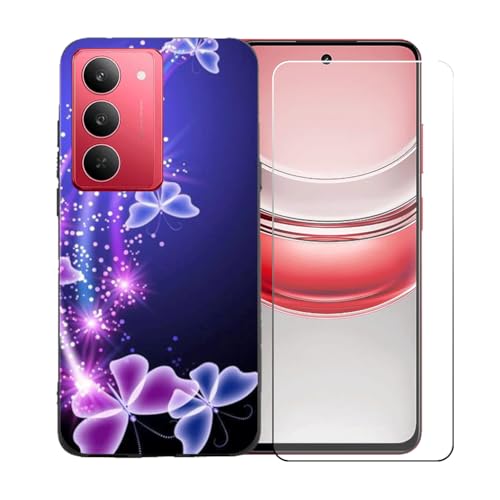 BMPNLSZ Hülle für Realme 14X 5G + HD Displayschutz, Handyhülle Silikon Schutzhülle Cover TPU Case Handytasche - Gehärtetes Folie Schutzfolie für Realme 14X 5G - BST7 von BMPNLSZ