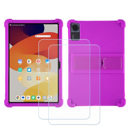 BMPNLSZ Hülle für Realme Pad 2 Lite + 2 HD Panzerglas, Sanft Handyhülle Silikon Schutzhülle Cover TPU Case Handy Tasche Handytasche - Panzerglasfolie Schutzfolie für (10,95") - Viola von BMPNLSZ