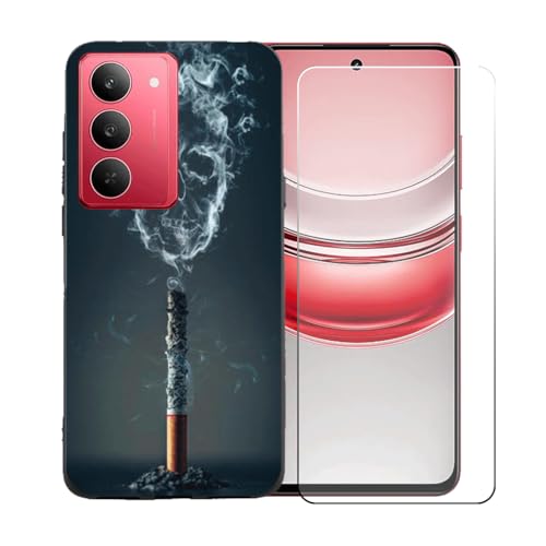 BMPNLSZ Hülle für Realme V60 Pro 5G + HD Displayschutz, Handyhülle Silikon Schutzhülle Cover TPU Case Handytasche - Gehärtetes Folie Schutzfolie für Realme V60 Pro 5G - BST18 von BMPNLSZ