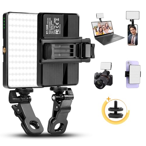 BNEHHOV 120 LED Videoleuchte Handy Selfie Licht mit Klammer 2500-9000K 3 Lichtmodi CRI 95+ Eingebauten 3000mAh Akkus Foto Licht für Handy,Tablet,Laptop,iPhone,iPad,Android,YouTube,TikTok von BNEHHOV