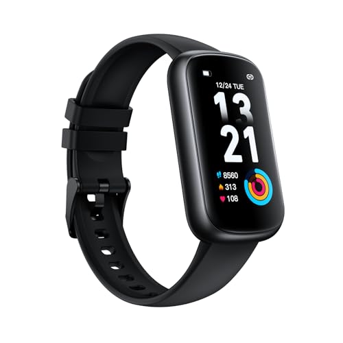 BOALZETD Fitness Tracker, 1.47 Zoll Fitnessuhr Damen Herren mit Pulsuhr, SpO2, Schlafmonitor, Sportuhr Aktivitätstracker mit Schrittzähler, 3ATM Wasserdicht, Smartwatch für Android iOS (Schwarz) von BOALZETD