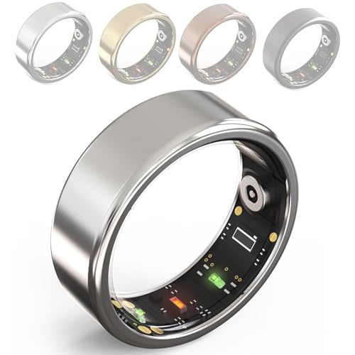 BOBVB Fitness-Smart-Ring, Schlaf-Schrittzähler, Tracker für Herzfrequenzmesser, Smart-Ring-Gesundheits-Tracker für Männer und Frauen, wasserdicht und energiesparend, zur Überwachung 9# Silver von BOBVB