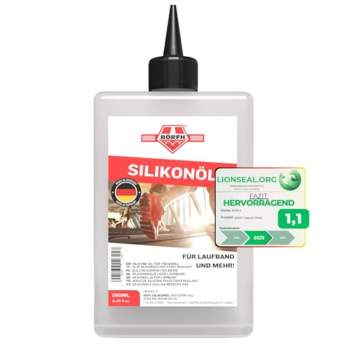 BÖRFH Silikonöl 250ML - 100% reines Silikonöl für Laufband und Sportgeräte, Ungiftig, Ideal für Haushalt und Künstler, Laufbandöl, Silikonöl Perfekt für Acrylpouring und Sportgerätepflege BÖRFH Silikonöl 250ML - 100% reines Silikonöl für Laufband und Sportgeräte, Ungiftig, Ideal für Haushalt und Künstler, Laufbandöl, Silikonöl Perfekt für Acrylpouring und Sportgerätepflege von BÖRFH