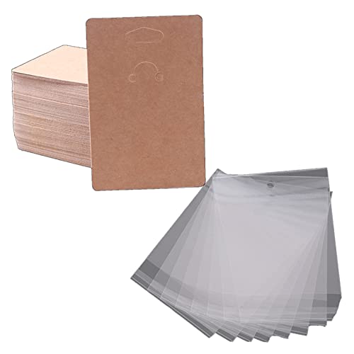 BOGEEL 100 Stück 6 x 9 cm Schlüsselanhänger Packkarten Kraftpapier Karte mit Taschen für Schlüsselanhänger Display Karton Schlüsselanhänger Einzelhandelspreise s von BOGEEL