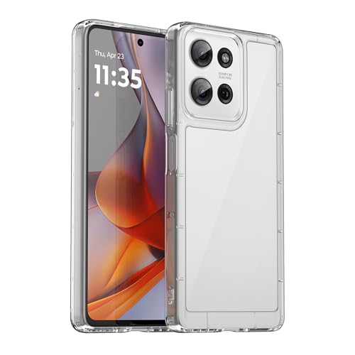 BOKYAS Crystal Hülle für Motorola Moto G75 5G Anti-Gelb & Stoßfeste Handyhülle, Anti-Kratzt Soft Silikon Schutzhülle Case mit TPU Bumper & PC-Rückseite, Transparent von BOKYAS