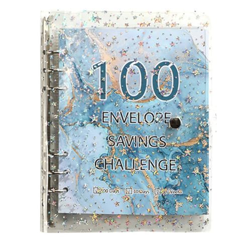 BOLAXHCA 100 Umschläge Challenge Binder Sparordner für Save 5050 mit Geldumschlägen für Budgetplanung Blau von BOLAXHCA