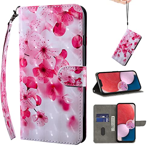 BOLELAW Handyhülle für Samsung Galaxy S21 FE 5G Hülle, PU Leder Flip Wallet Case Schutzhülle mit Kartenfächer und Standfunktion für Galaxy S21 FE 5G (Blümchen) von BOLELAW