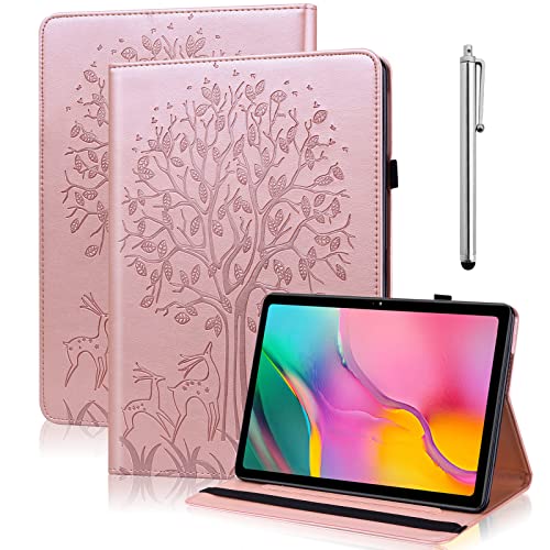 BOLELAW Hülle für Huawei MediaPad M5 lite 10.1 Zoll 2018 mit Stift und Stifthalter, Kartenschlitz Standfunktion Flip Fashion Schutzhülle für Huawei M5 lite Tablet Hülle, Rosa von BOLELAW