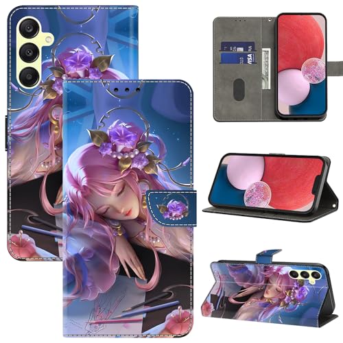 BOLELAW Hülle für Samsung Galaxy A25 5G mit [Magnetverschluss] [Flip-Funktion] [Kartenfächern] Flip Case Leder Samsung Galaxy A25 Schutzhülle Stylische Klapphülle, Dornröschen von BOLELAW