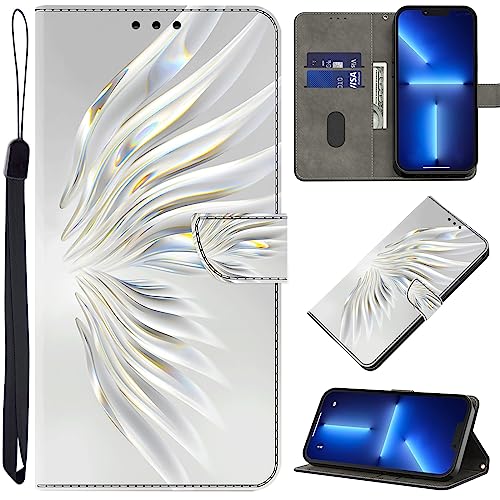 BOLELAW Hülle für Samsung Galaxy A34 mit [Magnetverschluss] [Flip-Funktion] [Kartenfächern] Flip Case Leder Samsung A34 Schutzhülle Stylische Klapphülle, Kristall-Flügel von BOLELAW