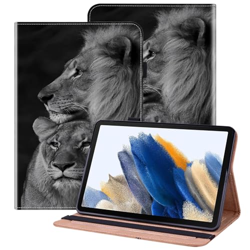 BOLELAW Hülle für Samsung Galaxy Tab S10 Plus 12.4 Zoll 2024 PU Leder Folio Case mit Stifthalter, Kartenschlitz, Standfunktion Klapphülle für Galaxy Tab S10 Plus Tablet Hülle, Löwe von BOLELAW