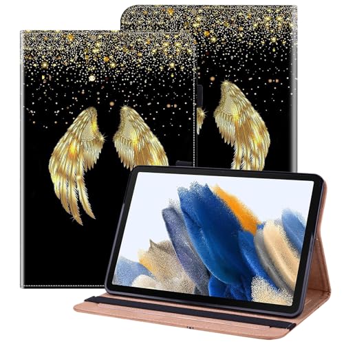 BOLELAW Hülle für Samsung Galaxy Tab S10 Ultra/S9 Ultra 14.6 Zoll Flip Case mit Stifthalter, Hochwertige Lederhülle Stilvolle Schutzhülle für Galaxy Tab S10 Ultra Tablet Hülle, Goldene Schwingen von BOLELAW