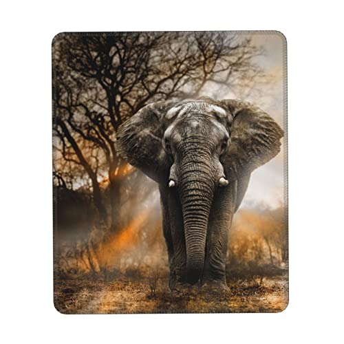 BONDIJ Mauspad, tropischer afrikanischer Elefant, rutschfest, rechteckig, Gaming-Pad, dekoratives Mauspad für Büro, Zuhause, Gaming von BONDIJ