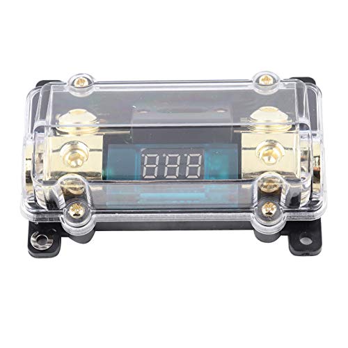 24V 100A Car-Audio-Halter mit LCD-Display, Stromkreisschutz, Transparent, Kompaktes Design für Car-Audio-Enthusiasten, Verteilerblock von BONKZEBU