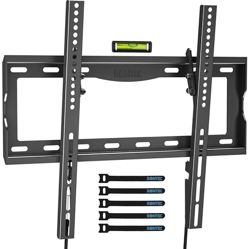 BONTEC TV Wandhalterung für 26-65 Zoll LCD/LED/OLED/Plasma Fernseher, Neigbare Ultraslim TV Halterung bis 55kg, max. VESA 400x400 mm, inkl. Wasserwaage und Kabelbinder von BONTEC