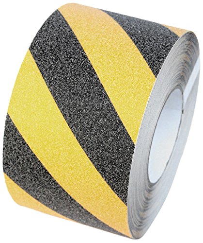 BONUS Eurotech 1BL43.30.0100/018 Anti Rutsch Klebeband, Klebstoff auf Acrylbasis, Krepp PVC Folie, Länge 18 m x Breite 100 mm x Dicke 0,70 mm, Schwarz/Gelb von BONUS Eurotech