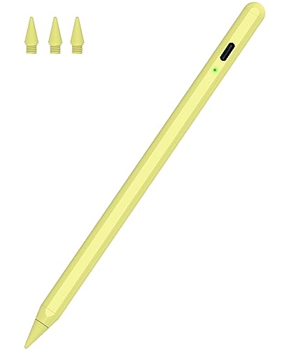 Stylus Stift für iPad, Pencil für iPad mit Handfläche Ablehnung &Neigungssensitivität, Pencil 2. Generation für iPad 10/9/8/7/6, iPad Mini 6/5, iPad Air 5/4/3, iPad Pro 11''/12,9'' Yellow von BONZATA