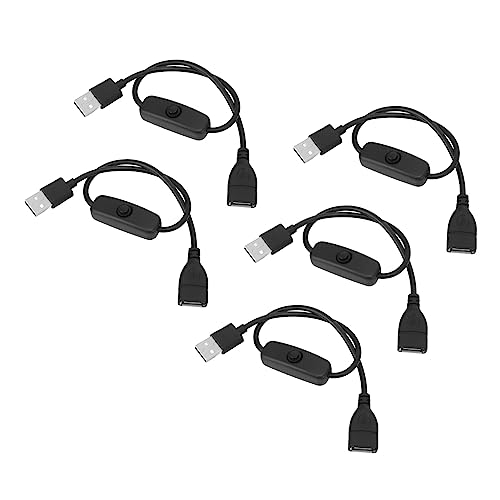 5er-Pack USB-Verlängerungskabel mit EIN/AUS-Schalter für LED-Streifen, Lüfter, Schreibtischlampen - Praktische Lösung für die Stromversorgung und Steuerung von USB-Geräten von BORDSTRACT