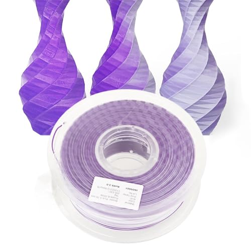 BORDSTRACT 3D-Drucker-Verbrauchsmaterial, 1,75 mm 1kg Lila + Weiß PLA Ordentliche Linien, Silk One Line Zweifarbendruck-Verbrauchsmaterial für gewöhnliche 3D-Drucker von BORDSTRACT