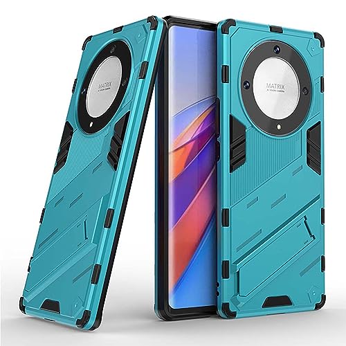 BORYA Hülle für Honor Magic 5 Lite 5G (Magic5 Lite), Schlank Militärqualität Stoßfest Heavy Duty Handyhülle, Hochwertiges PC+TPU Schutzhülle mit Ständer, Kratzfest Case, Blau von BORYA