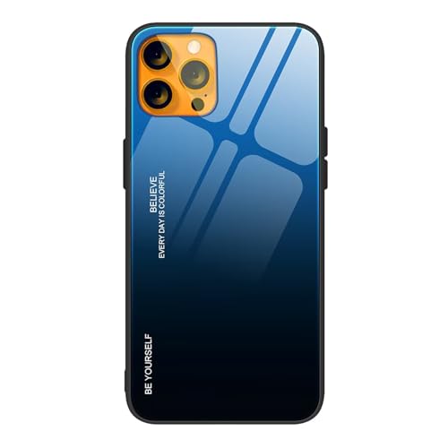 BORYA Hülle für Honor Magic7 Pro (Magic 7 Pro), Ultra Dünn Weiches Silikon TPU Bumper Stoßfest Handyhülle, Elegant Bunt Gradient 9H Gehärtetes Glas Schutzhülle, Gradient Blau von BORYA