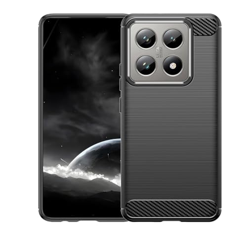 BORYA Hülle für Xiaomi 14T Pro, Silikon Stoßfest Ultra Dünn Premium TPU Bumper Handyhülle, Weiches Seidig Anti-Drop Schutzhülle, Gebürstete Textur Elegant Einfach Case, Schwarz von BORYA