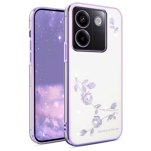 BORYA Hülle für Xiaomi Poco M7 Pro 5G, Stoßfest Ultra Dünn Transparent Weiches TPU Silikon Handyhülle, Elegant Galvanisierter Glitzer Diamant Blumen Muster Schutzhülle, Lila BORYA Hülle für Xiaomi Poco M7 Pro 5G, Stoßfest Ultra Dünn Transparent Weiches TPU Silikon Handyhülle, Elegant Galvanisierter Glitzer Diamant Blumen Muster Schutzhülle, Lila von BORYA