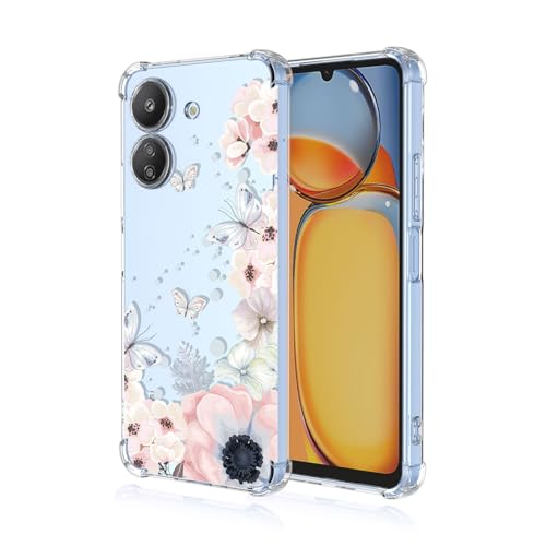 BORYA Hülle für Xiaomi Redmi 13C 4G/Xiaomi Poco C65, Stoßfest Weiches Transparent Silikon TPU Bumper Handyhülle Ultra Dünn Seidig Hochwertiges Elegant Schutzhülle, A48 von BORYA