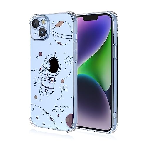 BORYA Hülle für Xiaomi Redmi A4, Stoßfest Weiches Transparent Silikon TPU Bumper Handyhülle Ultra Dünn Seidig Hochwertiges Elegant Schutzhülle, Astronaut von BORYA