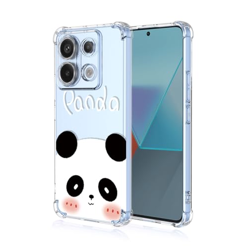 BORYA Hülle für Xiaomi Redmi Note 13 4G, Stoßfest Weiches Transparent Silikon TPU Bumper Handyhülle Ultra Dünn Seidig Hochwertiges Elegant Schutzhülle,Panda von BORYA