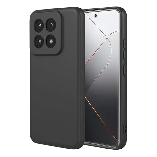 BORYA Silikon Hülle für Xiaomi 14T Pro, Ultra Dünn Seidig Weiches Berühren Stoßfest Handyhülle, Premium TPU Schutzhülle, Kratzfest Mikrofaserfutter Case Cover, Schwarz von BORYA