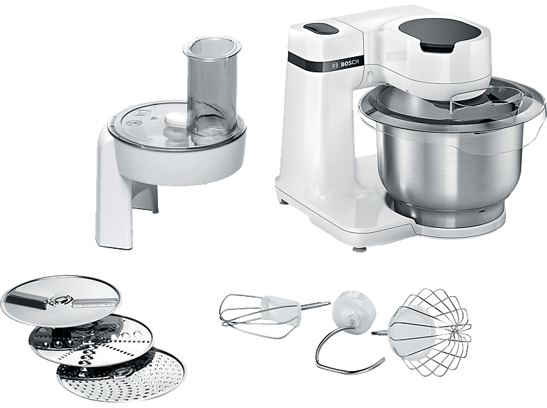 BOSCH MUMS2EW01 Küchenmaschine White (Rührschüsselkapazität: 3,8 l, 700 Watt) von BOSCH