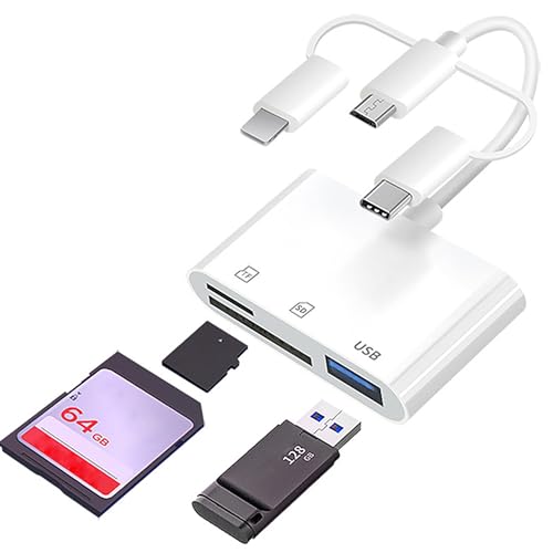 Adapter Micro SD Auf USB: 3 in 1 SD Kartenleser - kartenlesegerät, sd Karten Adapter, speicherkartenleser Kompatibel mit USB Disk, Kamera, iPhone15, iPad, MacBook, Samsung von BOTEWO
