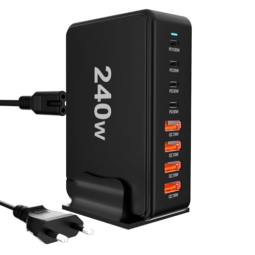USB C Ladegerät: 240W 8-Port Ladegerät USB Netzteil Adapter, Schnellladegerät PD 3.0 Charger Power Netzteil für MacBook, Laptop, iPhone, iPad(Schwarz) USB C Ladegerät: 240W 8-Port Ladegerät USB Netzteil Adapter, Schnellladegerät PD 3.0 Charger Power Netzteil für MacBook, Laptop, iPhone, iPad(Schwarz) von BOTEWO