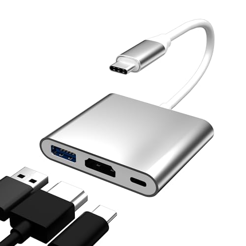 USB C auf HDMI Adapter: 3 in 1 USB C Digital AV Multiport Hub mit 4K 30Hz, 100W Aufladen, USB 3.0, USB-C Konverter für MacBook,MacBook Pro/Air,iPad Pro von BOTEWO