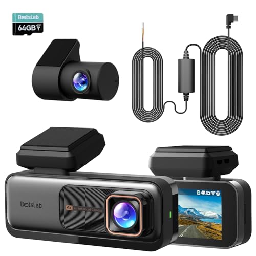 BOTSLAB Dashcam Auto Vorne Hinten 4K+2K mit GPS WiFi und Hardwire-Kit von BOTSLAB