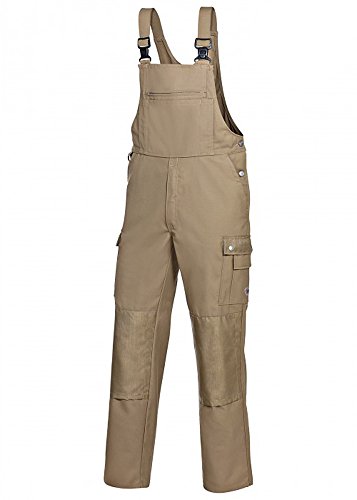 BP 1487-720-44-50 Latzhose, Stretch-Hosenträger mit Clipbefestigungen, 305,00 g/m² Verstärkte Baumwolle, Sand, 50 von BP