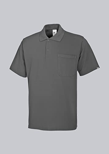 BP 1612-181-53-XS Unisex-Poloshirt, 1/2 Ärmel, Polokragen mit Knopfleiste, 70 cm, 220,00 g/m² Stoffmischung, dunkelgrau, XS von BP