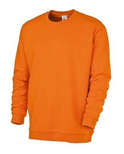 BP 1623-193-85-L Unisex-Sweatshirt, Lange Ärmel, Rundhalsausschnitt, Strickbündchen an Ärmeln und Saum, 320,00 g/m² Verstärkte Baumwolle, orange, L von BP